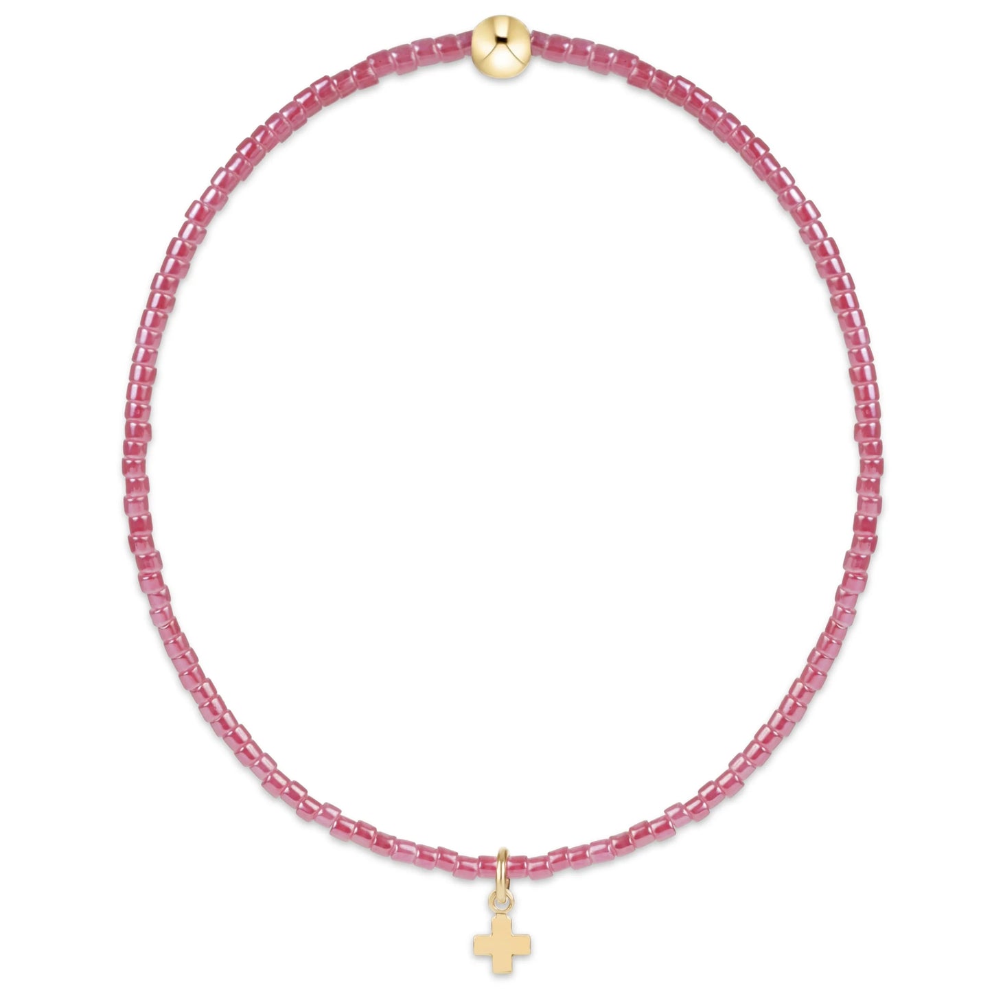 hope classic pink champagne bracelet | signature cross small gold charm