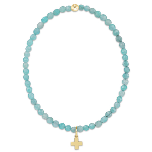 Classic Amazonite 3mm Bracelet | Signature Cross Charm