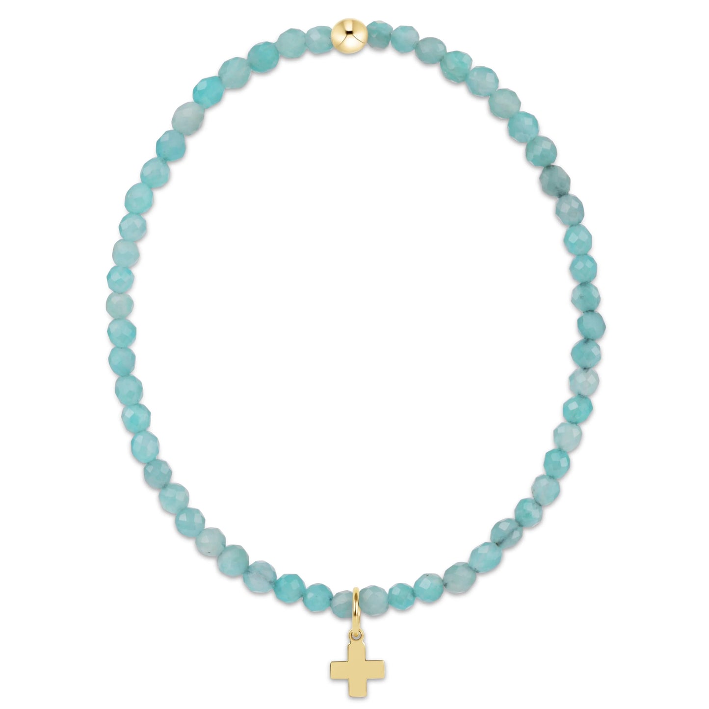Classic Amazonite 3mm Bracelet | Signature Cross Charm