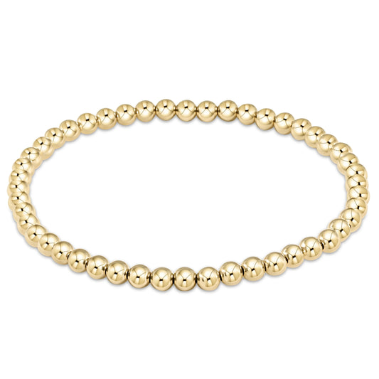 classic gold 4mm bead bracelet | extends