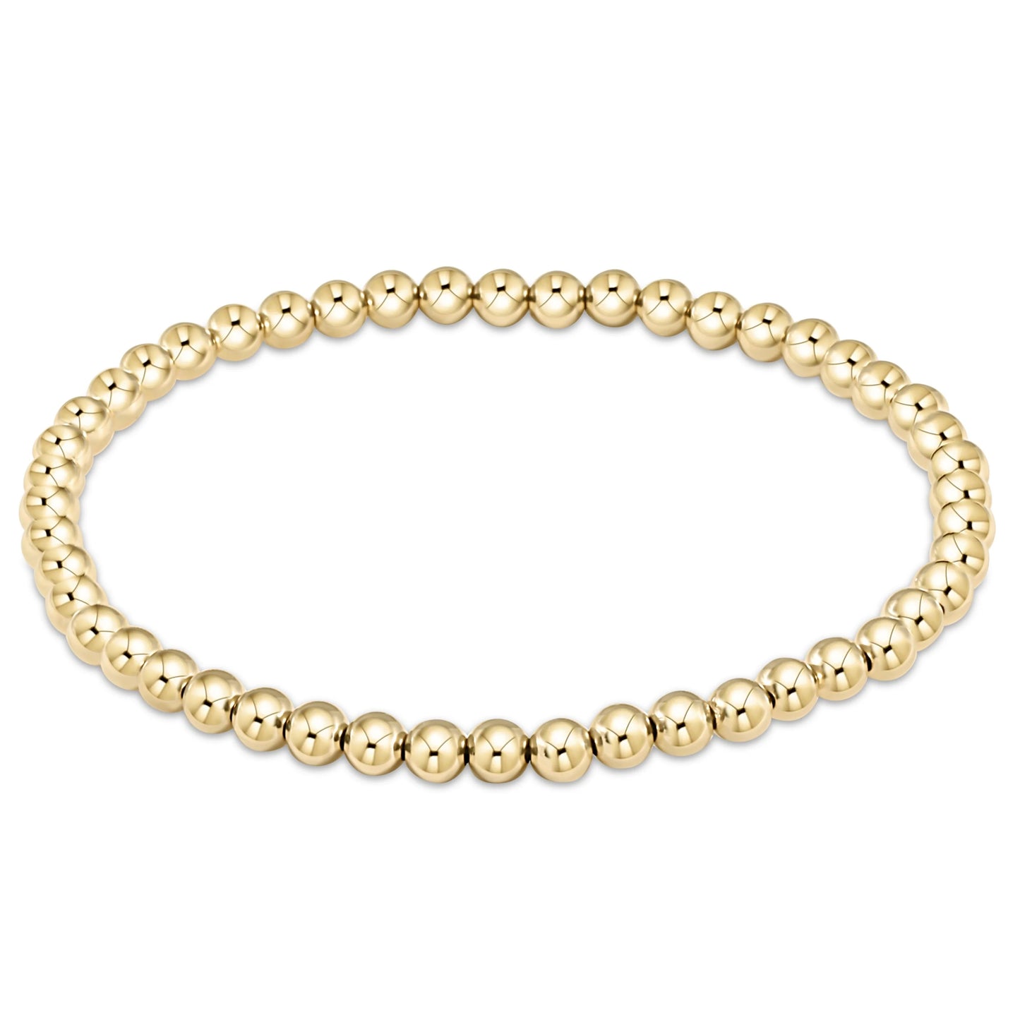 classic gold 4mm bead bracelet | extends