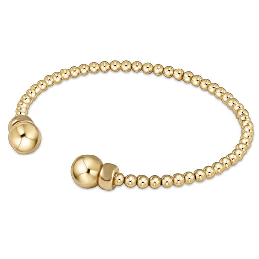 classic gold 3mm bead cuff | gold