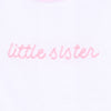Little Sister Embroidered Girls Bubble - Pink