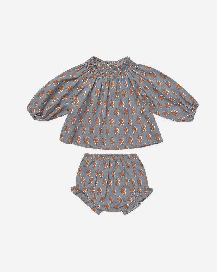 Quincy Blouse Set | Blue Floral