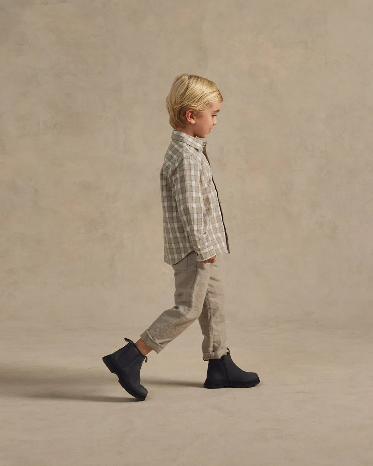 Collared Shirt | Pewter Plaid