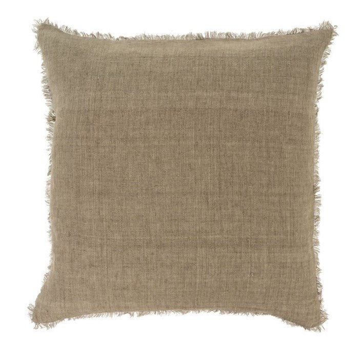 Lina Linen Pillow, 24x24- Mink