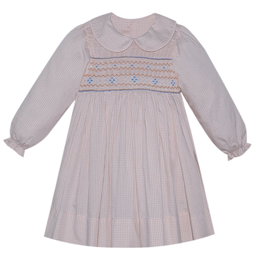 Juliette Khaki Dress | Blue Smocking