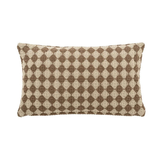 Check Weave Pillow Brown | 12x21