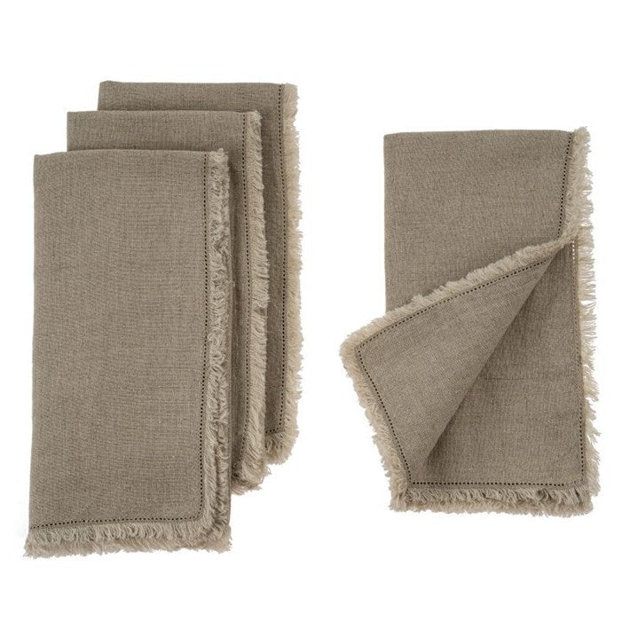 Fringe Linen Napkins S/4 - Natural