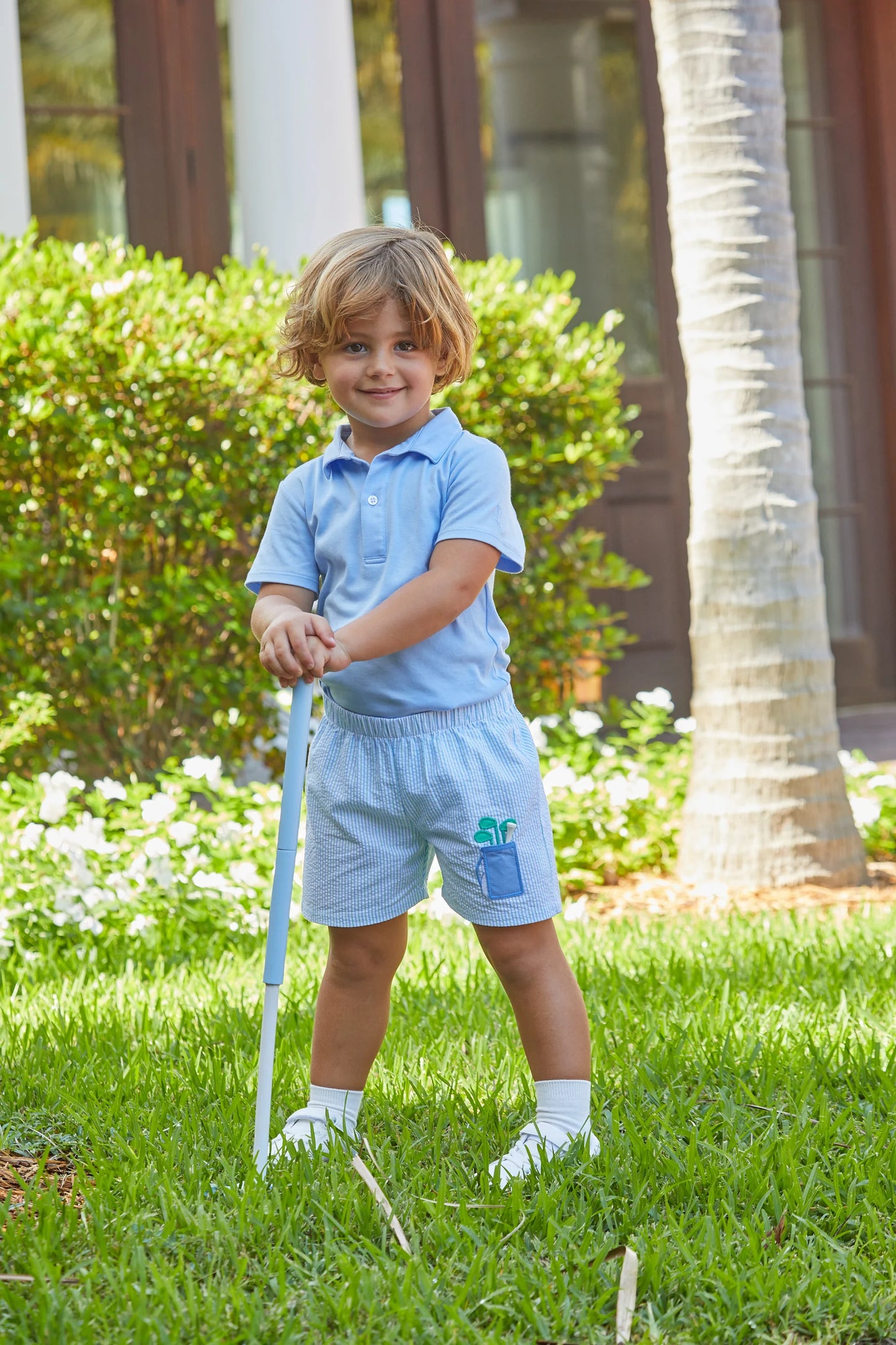 Short Sleeve Polo | Light Blue
