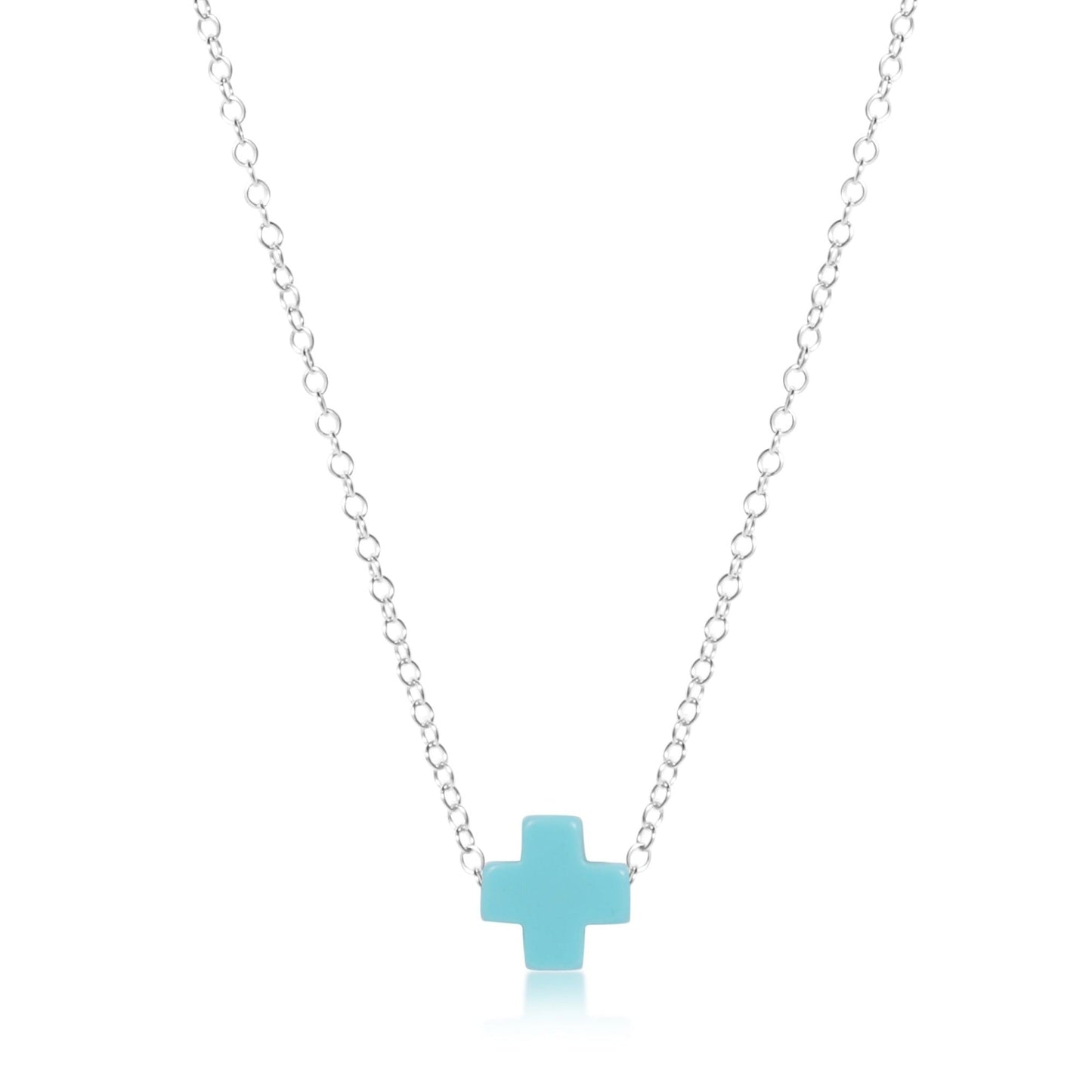 16” Signature Cross Sterling Necklace | Turquoise