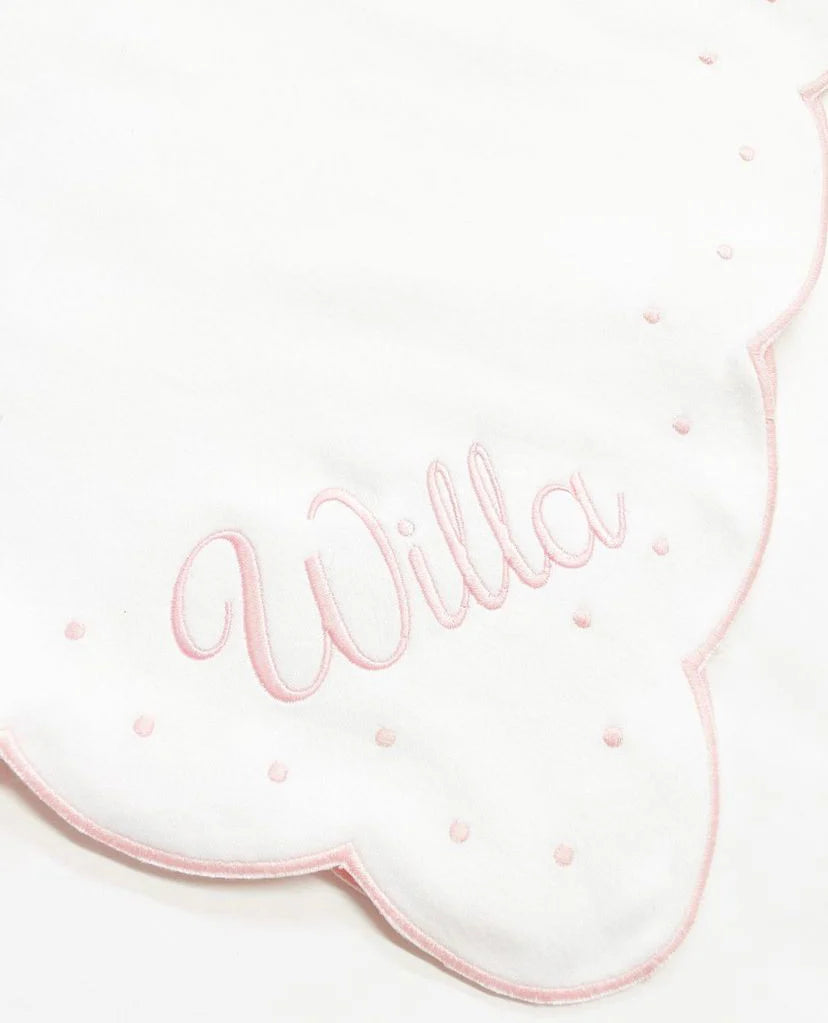 Scalloped Receiving Blanket | Pink