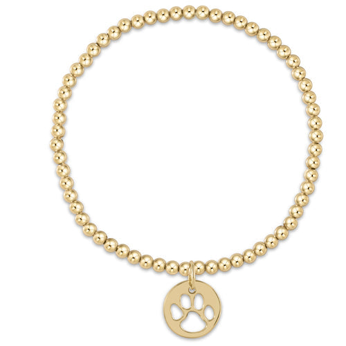 enewton extends | classic gold 3mm bead bracelet | paw print gold disc