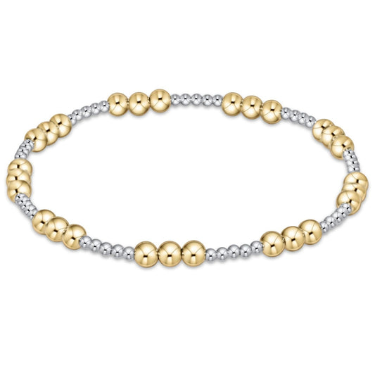 classic joy pattern 4mm bead bracelet | mixed metal