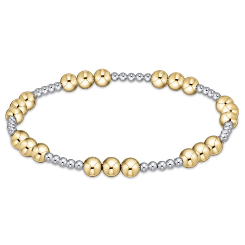 classic joy pattern 5mm bead bracelet | mixed metal