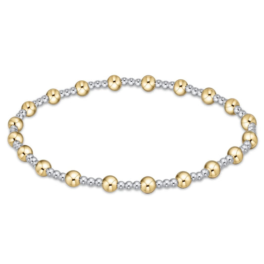 classic sincerity pattern 4mm bead bracelet | mixed metal