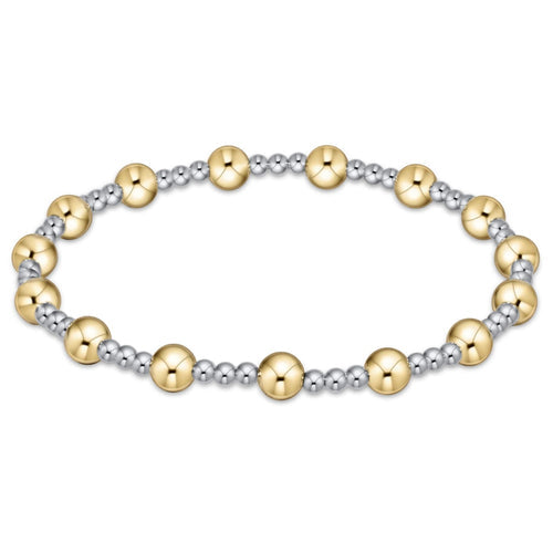 classic sincerity pattern 5mm bead bracelet | mixed metal