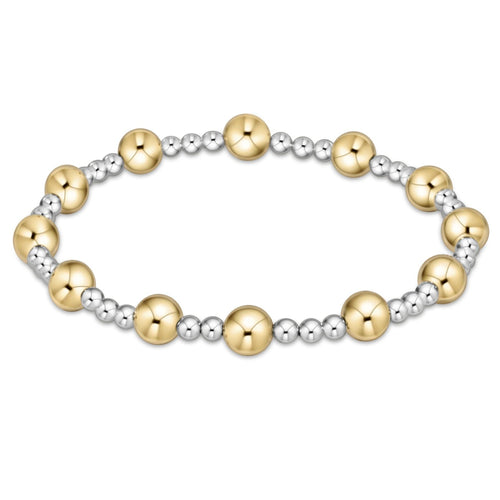classic sincerity pattern 6mm bead bracelet | mixed metal
