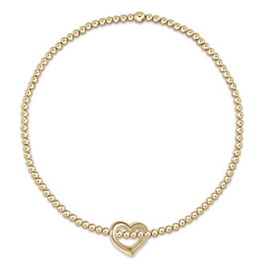 classic gold bead bracelet | love small gold charm