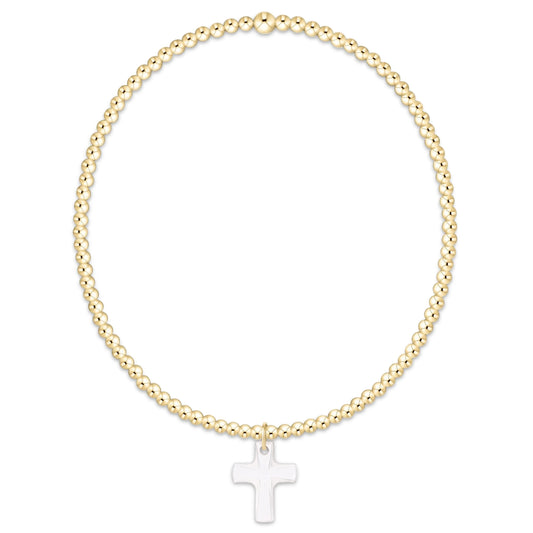 classic gold 2mm bracelet | blessed crystal charm