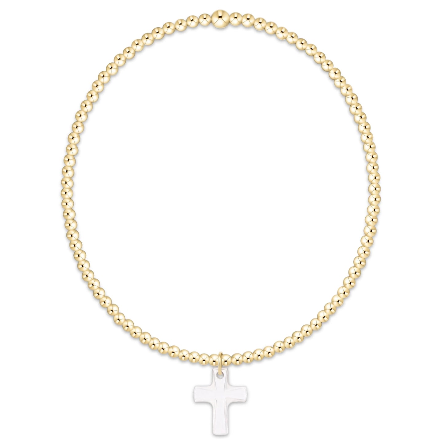 classic gold 2mm bracelet | blessed crystal charm