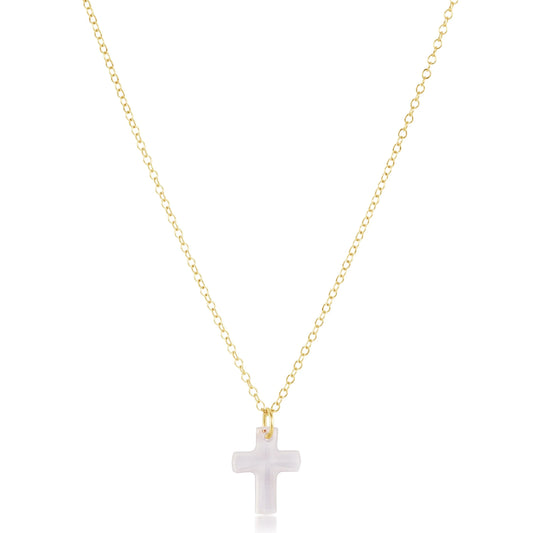 16" necklace gold | blessed crystal charm