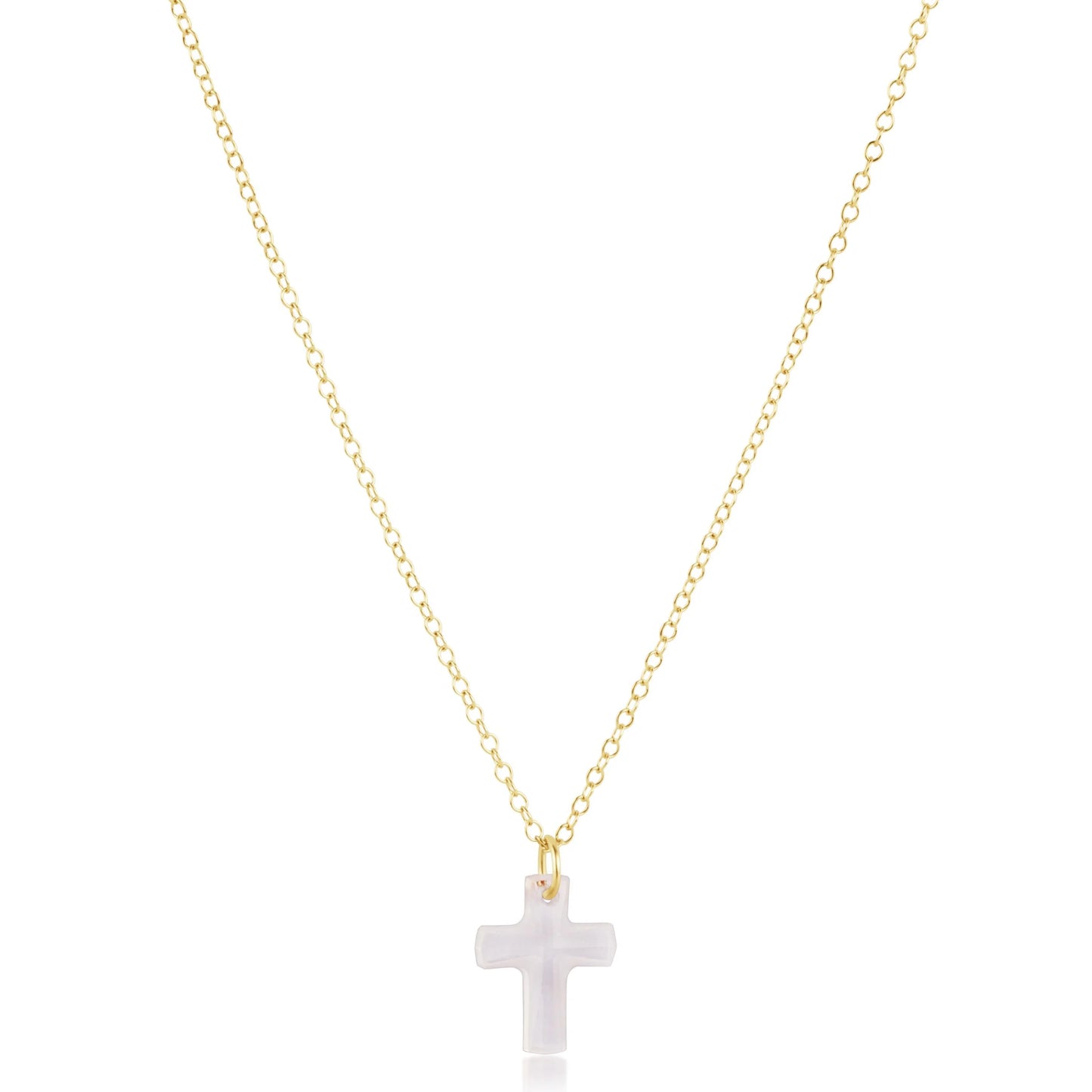 16" necklace gold | blessed crystal charm