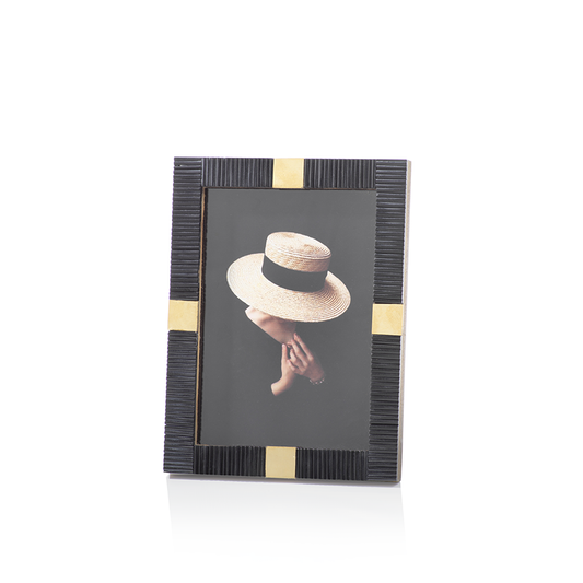 Maha Black Bone w/ Brass Trim Frame 5x7