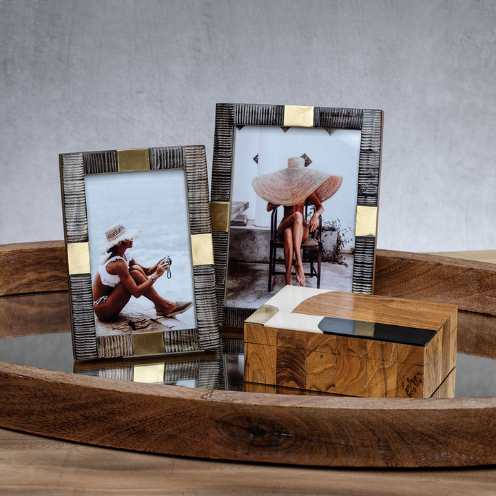 Lagos Horn and Brass Photo Frame | 5x7