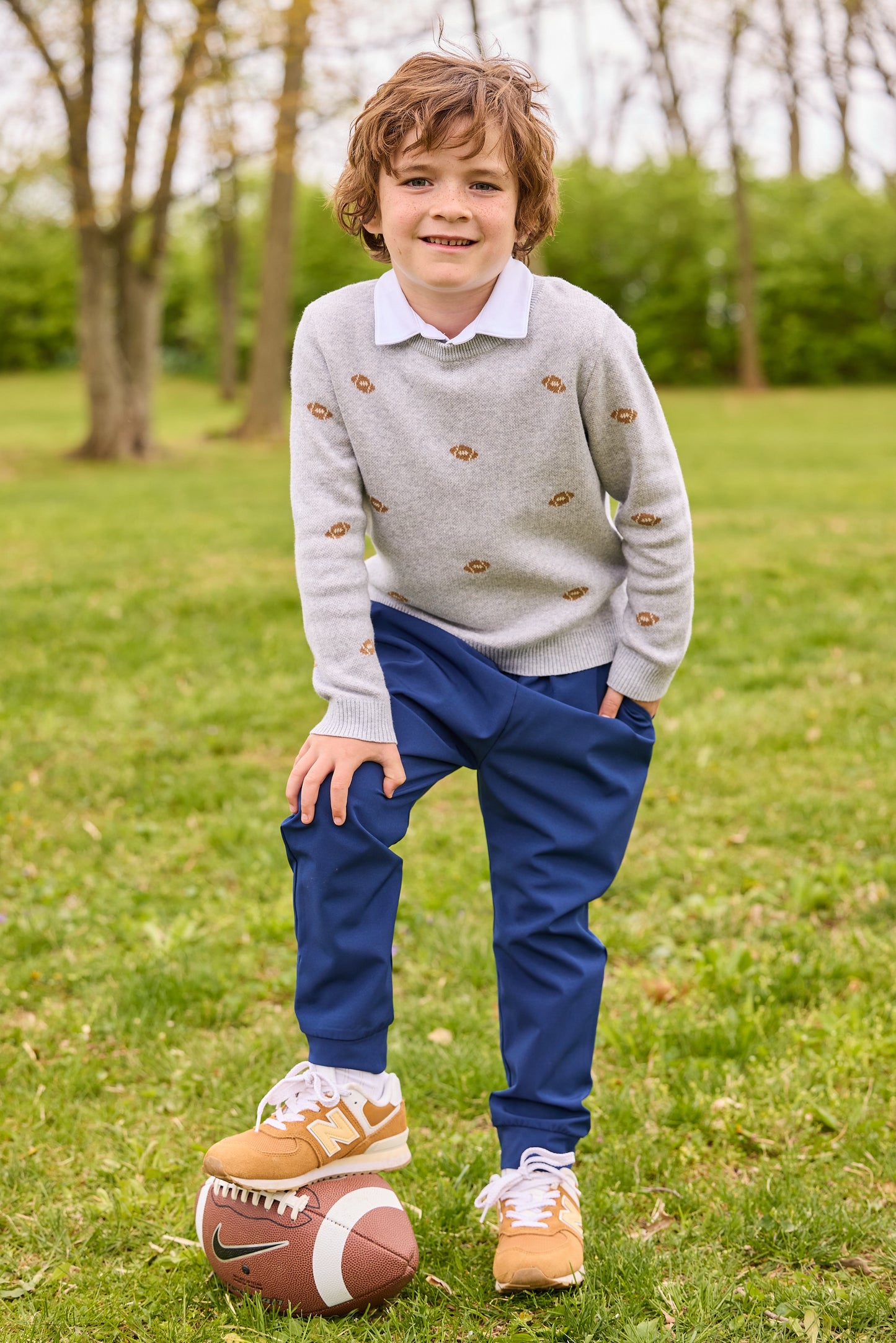 Intarsia Football Sweater | Multi Football