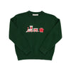 Isaac's Intarsia Sweater | Grier Green with Train Intarsia