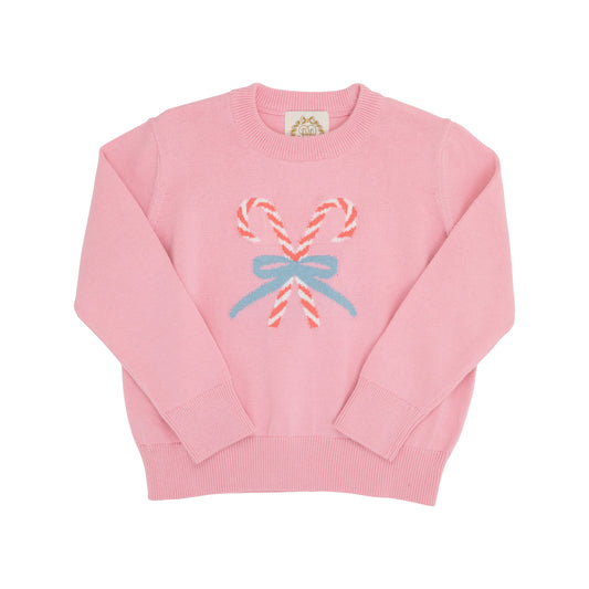 Isabelle's Intarsia Sweater | Hamptons Hot Pink with Candy Cane Intarsia