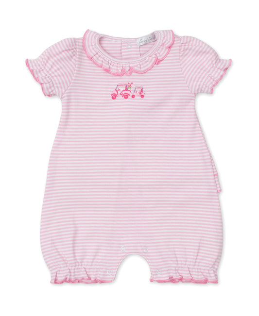 18 Holes Pink Stripe Short Playsuit