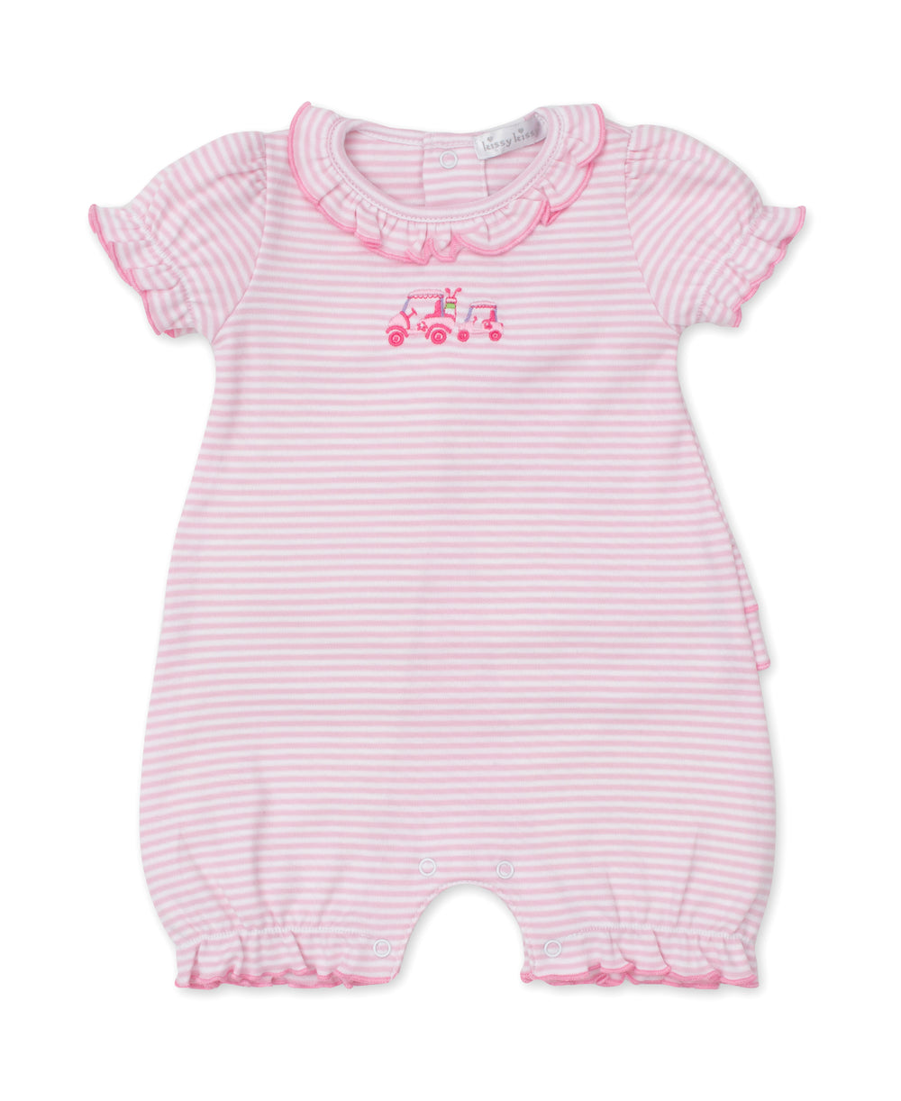 18 Holes Pink Stripe Short Playsuit