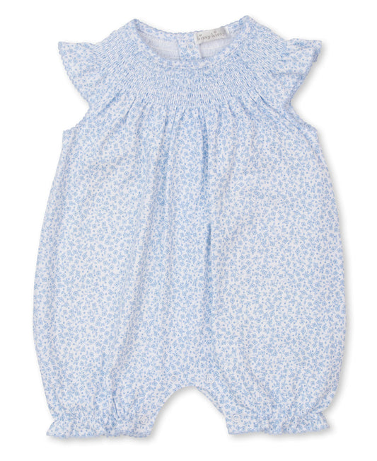Petite Blooms Sleeveless Playsuit Light Blue