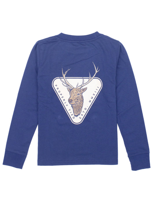 LD Elk Badge LS Tee | River Blue