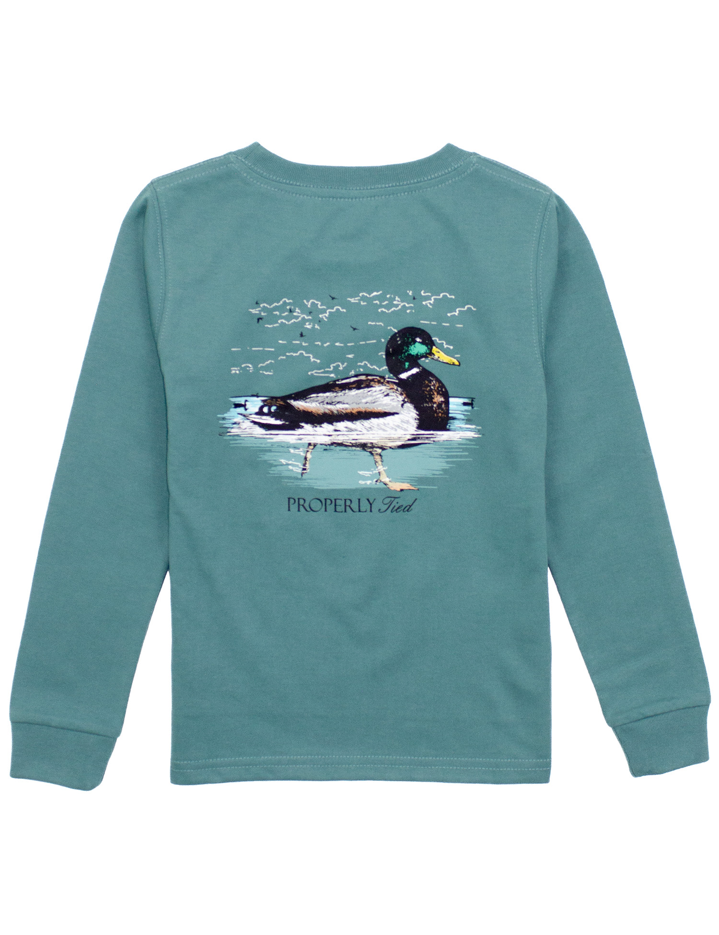 Swimming Mallard Long Sleeve | Marine Green