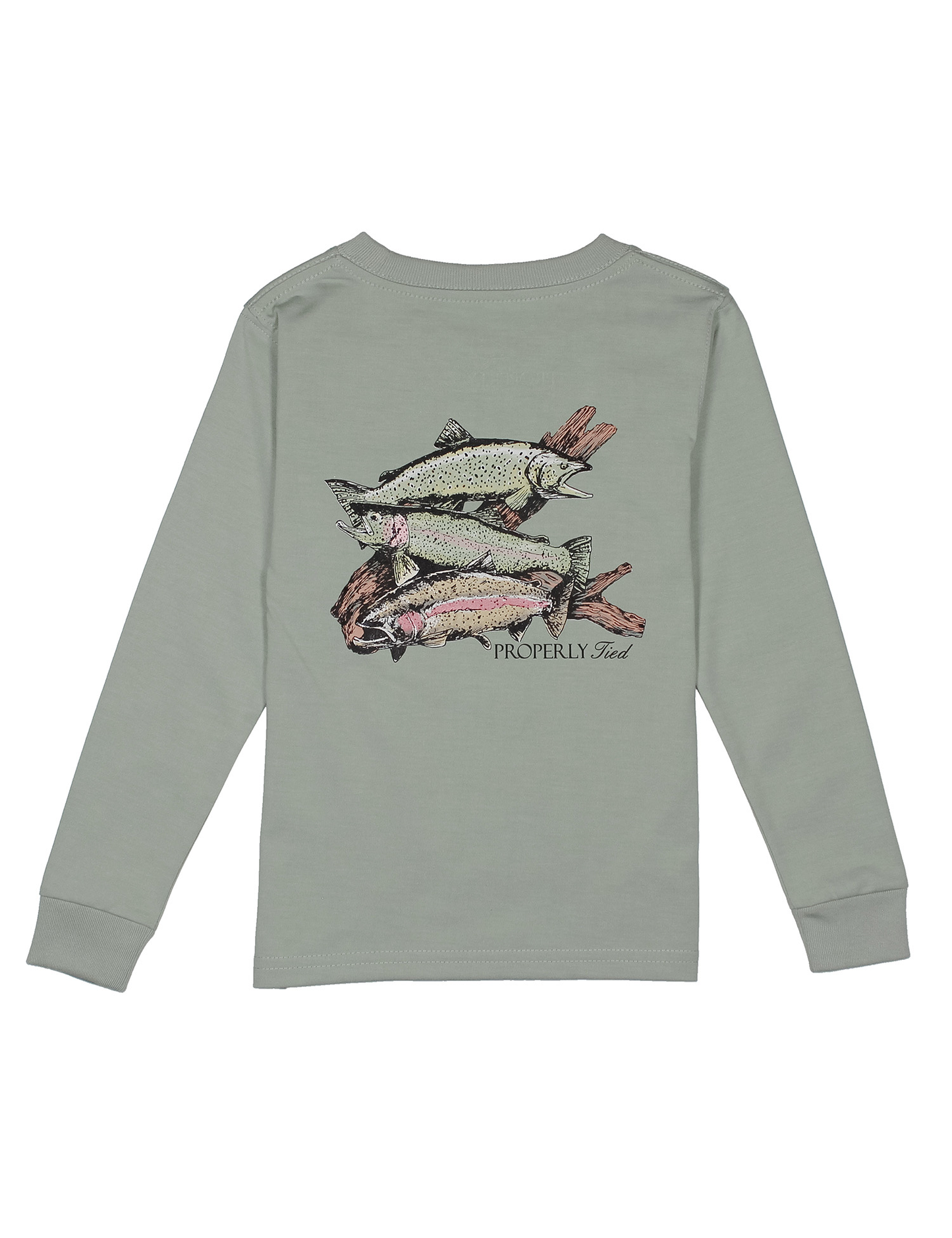 Trout Trio Long Sleeve Shirt | Chrome Grey