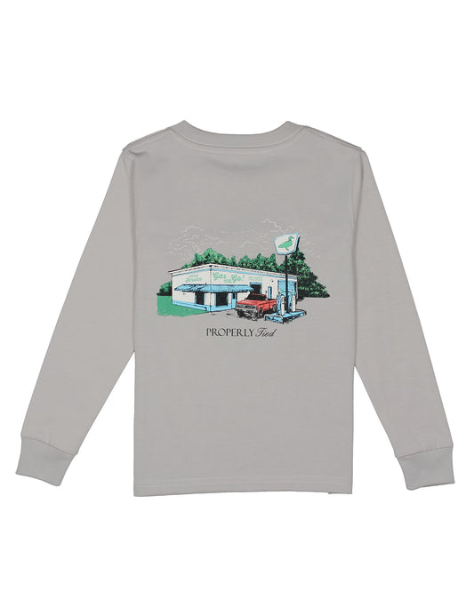 Boys Service Station LS Tee | Ice Grey