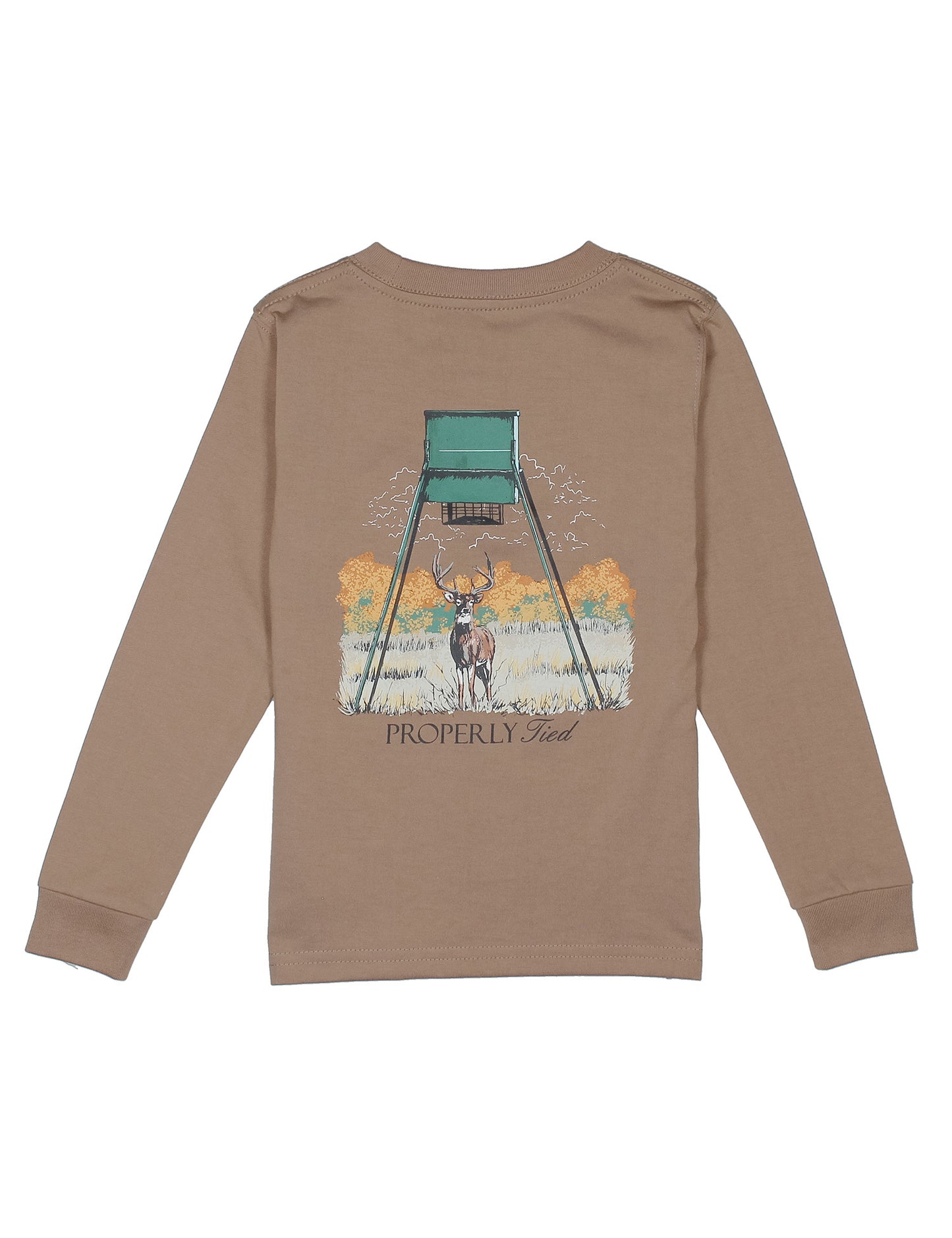 Boys Deer Feeder LS Tee | Walnut