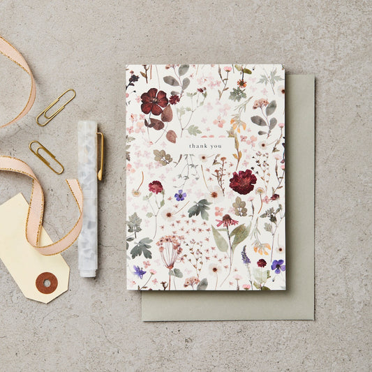 L&L Pressed Floral Card | Thank You