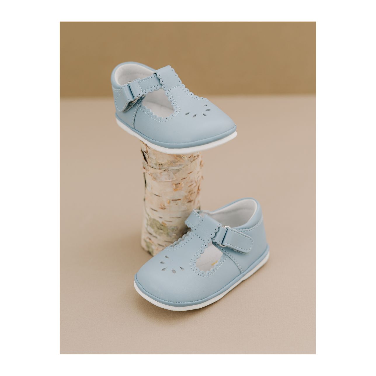 Dottie Scalloped T-Strap Mary Jane (Baby) | Dusty Blue