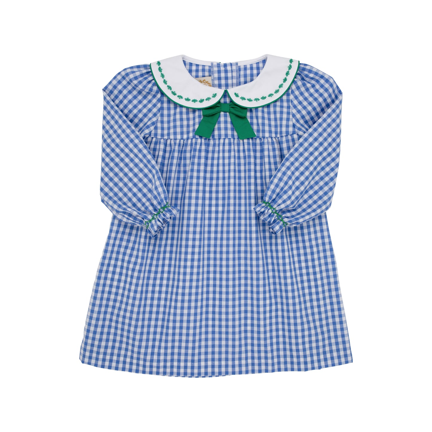 Banks Bow Dress | Barbados Blue/Gingham Kelly Green