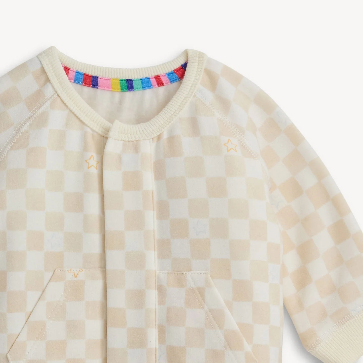 Magnetic Romper | Chamois Checkerboard