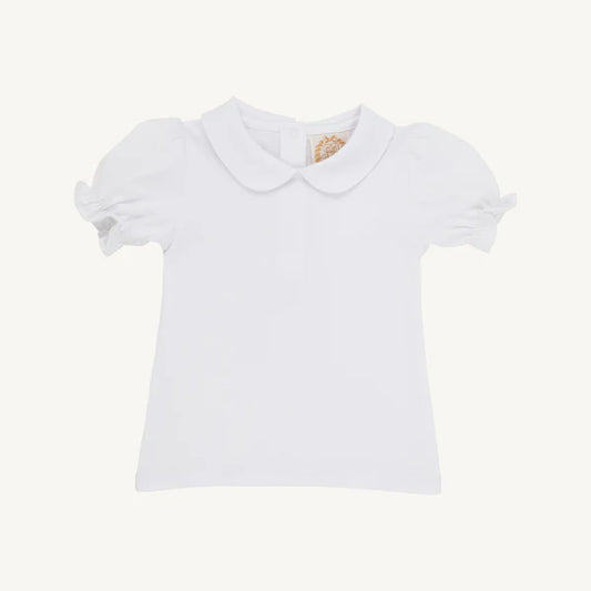 Maude’s Peter Pan Collar SS Pima Shirt | Worth Avenue White