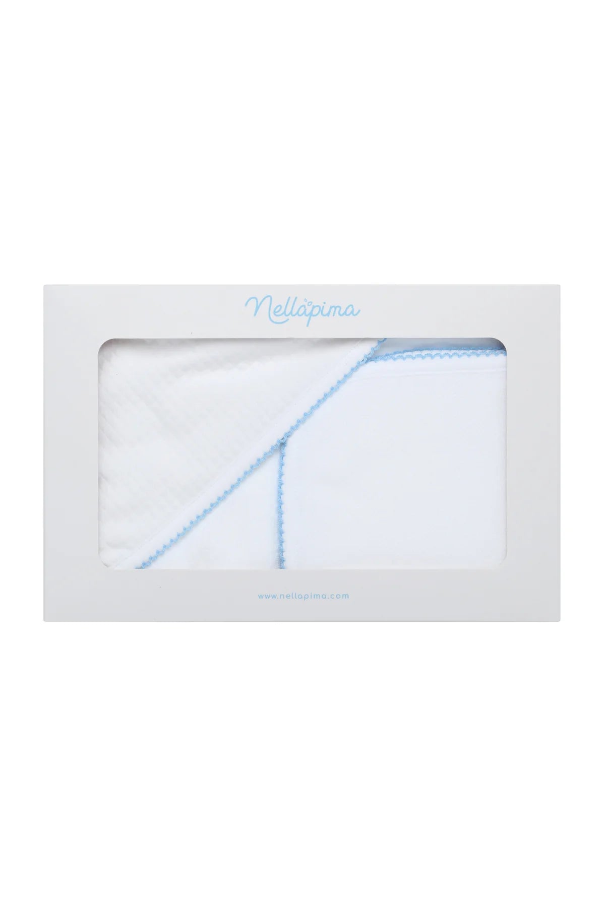 Milano Towel | Blue Picot Trim