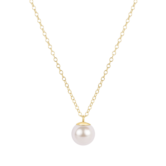 16" Necklace - Gold Classic Pearl 10mm Charm