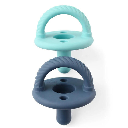 Sweetie Soother - Symmetrical Pacifier Set - Nautical Navy & Robbins Egg - Cable