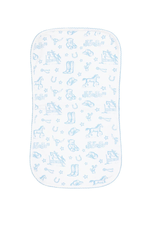 Blue Lone Star Toile Burp Cloth