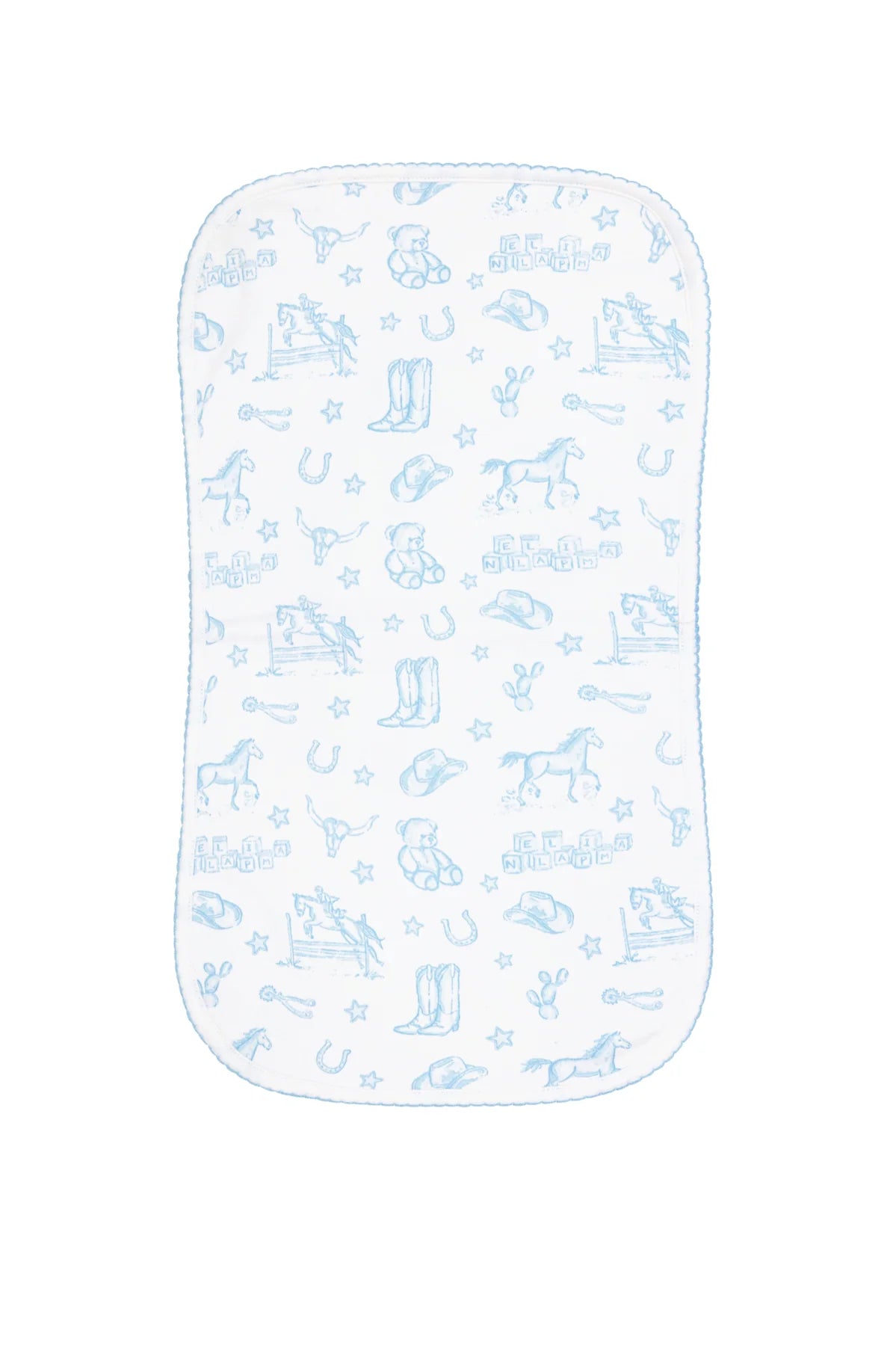 Blue Lone Star Toile Burp Cloth